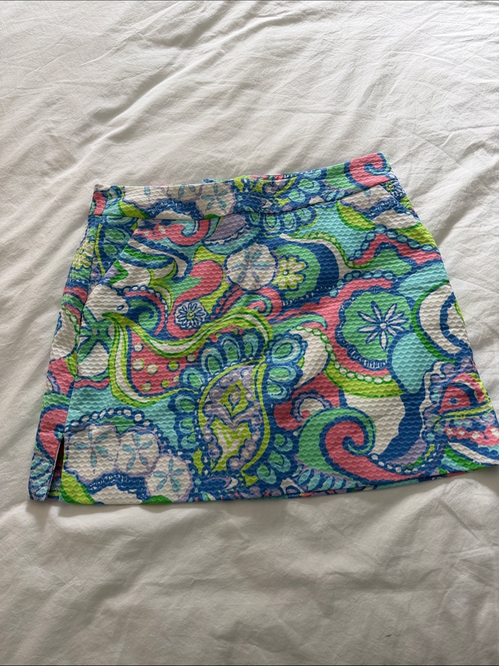 Lilly Pulitzer Multicolor Paisley Print Mini Skirt — Blue, Pink & Green